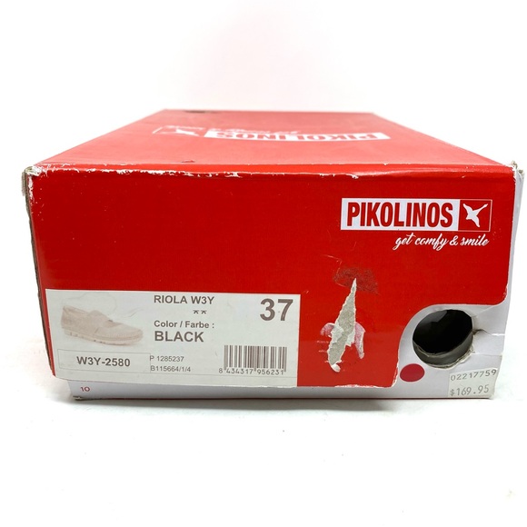 Pikolinos Riola W3Y-2580 Black Leather Ballet Flats Size 37 New in Box - Picture 7 of 7